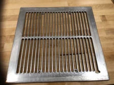 Vintage Ilgette Metal Fan Heat Grate Vent Register Air Return 13 7/8” X 13 7/8”