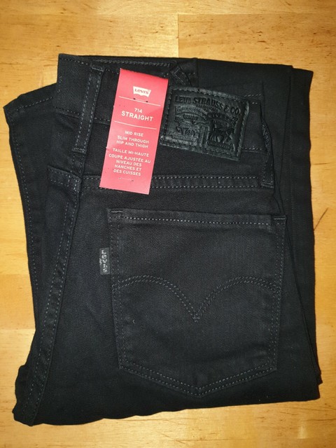 Levis 714 straight Women jeans Black W23 L30 | eBay
