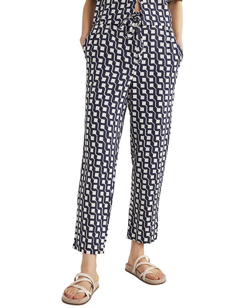 Женские льняные брюки Boden Relaxed, синие, Великобритания 18 / США 14
