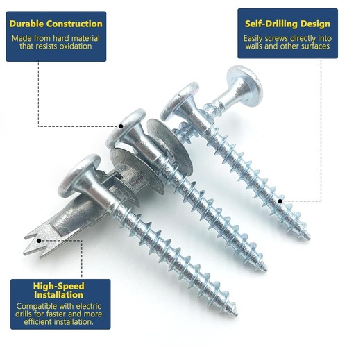 60PCS-8 Self-Drilling Drywall Anchors and Screws Kit Heavy Duty Wall Hanging-USA - Picture 7 of 8