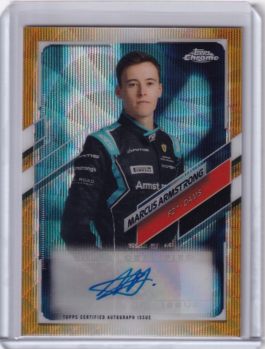 2021 Topps Chrome Formula 1 Chrome Autographs Gold Wave Marcus Armstrong 22/50