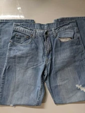 FlyPaper Bootcut Light Wash Factory Destroyed Men's Jeans Size 32x32