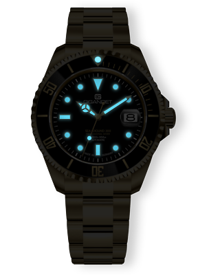 Orologio Subacqueo Automatico Gigandet Sea Ground 300, Made In Germany, Vetro Zaffiro, Cassa Nera, Bracciale In Acciaio, 300m