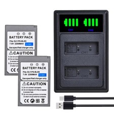 2x Battery DUAL LCD Charger for Olympus E-400 E-410 E-420 E-450 E-600 E-620