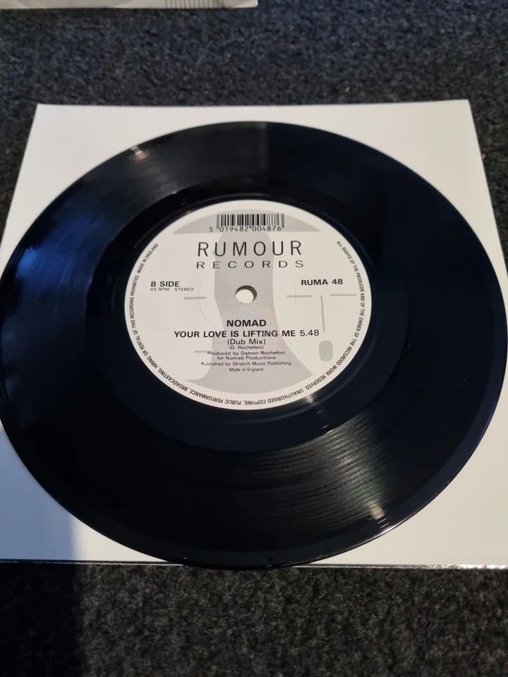 Nomad Your Love Is Lifting Me 7" vinyl UK Rumour 1992 pic sleeve RUMA48, photo 4 of 4