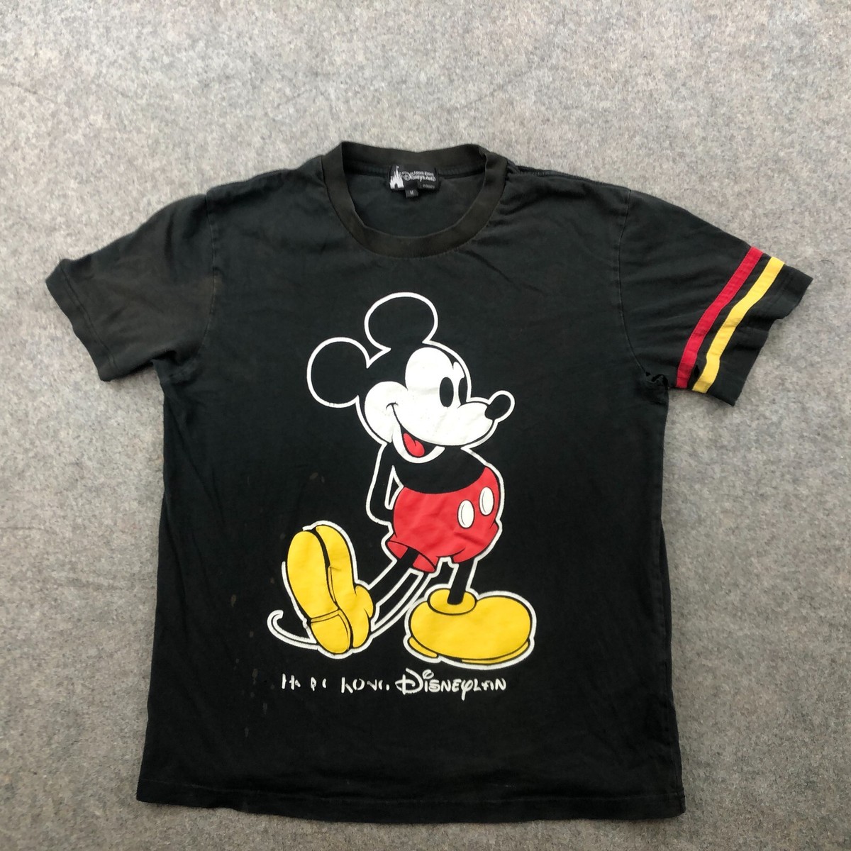 ミッキー1960様　S(フル) Vintage Disney Shirt Mens Medium Black Mickey Mouse Hong kong