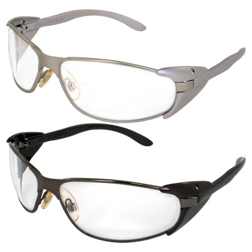 2 Pairs Global Vision Supra Riding Glasses Silver/Black Metal Frame Clear Lens - Picture 1 of 7
