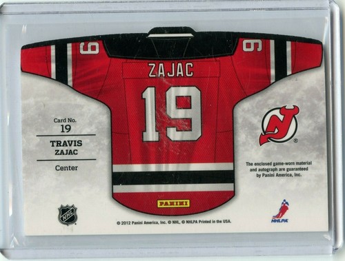 2011-12 Panini titanio suéteres domésticos recuerdos autógrafos #19 Travis Zajac - Imagen 2 de 2