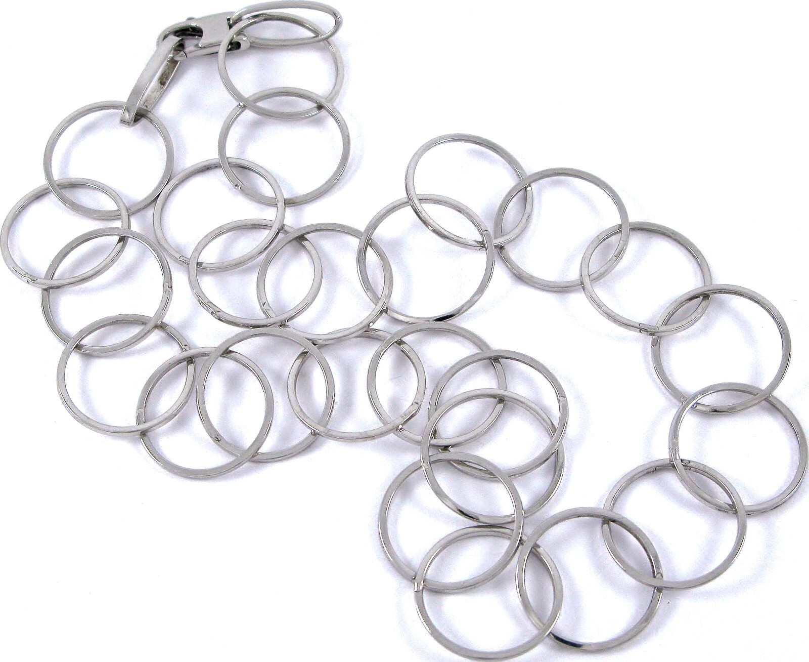 Solid Sterling Silver 925 Circle Link 16" Necklac… - image 10