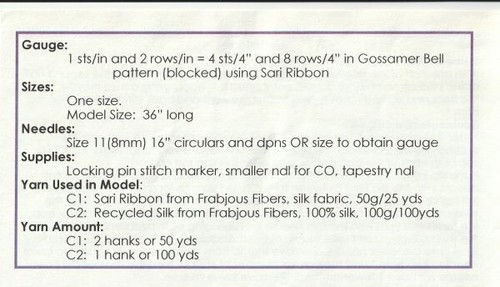 Gossamer Ribbon Bell Knit Scarf Pattern - Picture 2 of 2