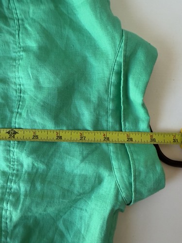 J Crew Button Up Shirt 100% Linen Women’s Size 4 Green Great Condition - Picture 9 of 9