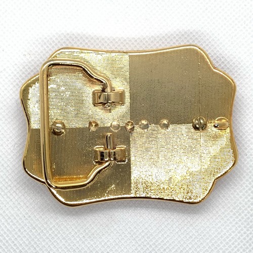Hebilla de cinturón de estilo occidental Silver Dollar Red & Gold - Imagen 2 de 3