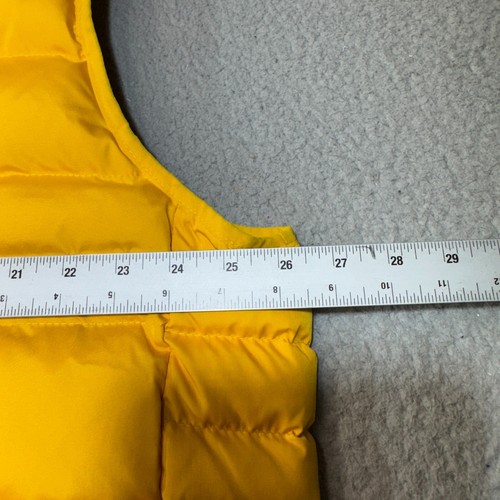 Lands End Men Extra Large Yellow High Vis Full Zip Down Jacket Gilet Gorpcore - Picture 11 of 13