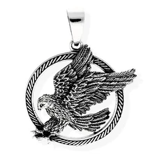 Amulet Necklace Pendant Eagle Celtic Unisex 925 Sterling Silver 36078