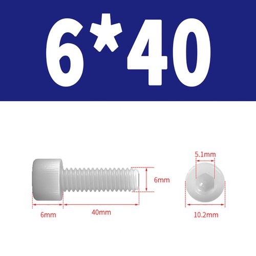 Kunststoff Zylinderschrauben Innensechskant Weiß Nylon DIN 912 M3 M4 M5 Bis M12 - Bild 42 von 82
