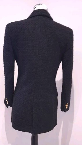 Zara Blazer Size XS BNWOT Black Boucle - Picture 3 of 5