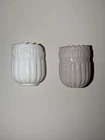 2 VTG/ANTIQUE ART DECO MILK GLASS TULIP CUP BIRDCAGE FEEDER/WATER BOWL  HTF