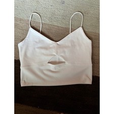 Abercrombie  Fitch Soft A F Collection White Cutout Crop Cami Tank Top Small