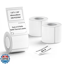 NIIMBOT 3 Rolls Set Label for B1/B21/B3S Label Printer, 1.57" x 1