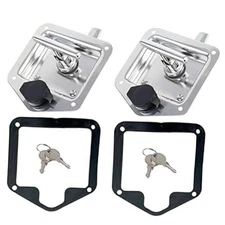 2Pcs Trailer Door Latch Rv Door Tool Box Lock with Gasket T-Handle Latch with 