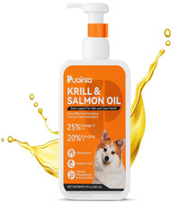 Krill and Salmon Oil for Dogs  Cats for Healthy Skin and Coat, 25 Max Omega...