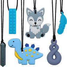 Chew Necklaces for Sensory Kids, Sensory Toys for Kids with Autism, ADHD, SPD, 6