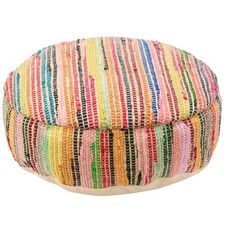 Round Colorful Chindi Floor Pillow 20" Diameter NWT