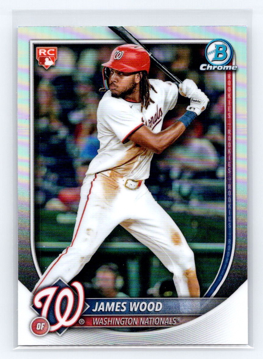 2025 Bowman Chrome #29 James Wood Red Rookie Logo Nationals