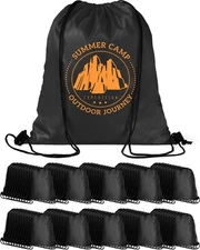 Drawstring Backpack Bulk 100 Pcs Black 13.4x16.5 Inches Draw String Back Bag,...