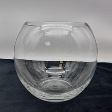 Vase Goldfish Bowl Style Blown Glass Clear Rose Bowl 21.5cm Height Vintage