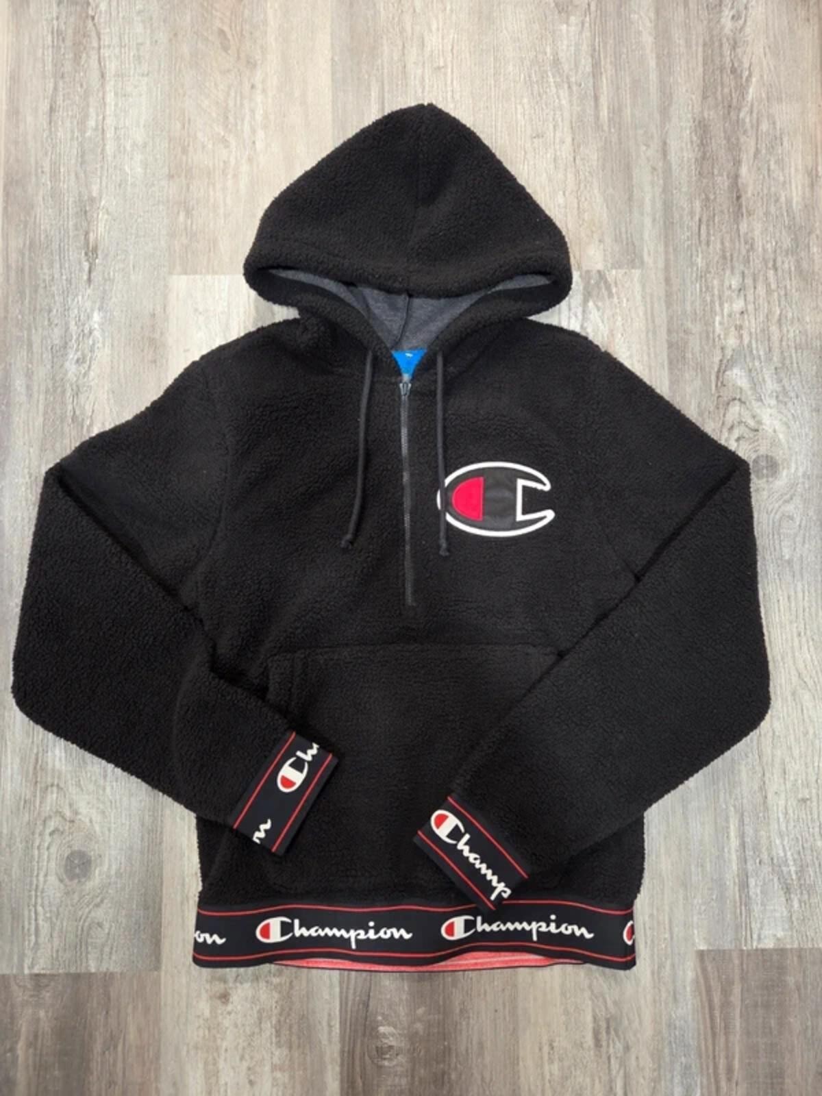 Men's Small Champion Sherpa Hoodie - Half Zip Pullover Fleece with Tags