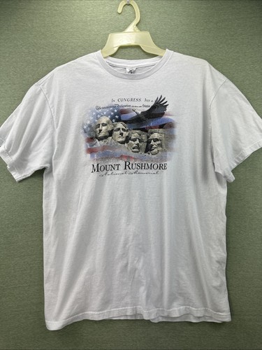 VTG Delta Pro Weight Mount Rushmore Constitution Shirt Adult L White Graphic Tee