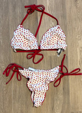 NWT New Victoria s Secret PINK Frankies Bikinis Red Polka Dot Bikini Set, XXL