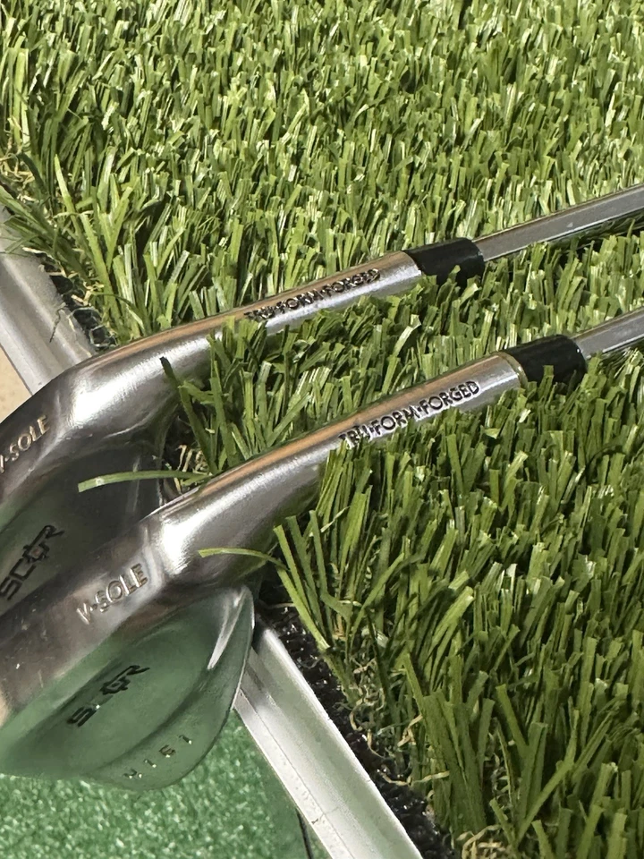 Right Hand SCOR 4161 V-Sole Tru-Form-Forged 41* + 43* Wedge Set Aw Pw Steel Mens - Image 4 of 4