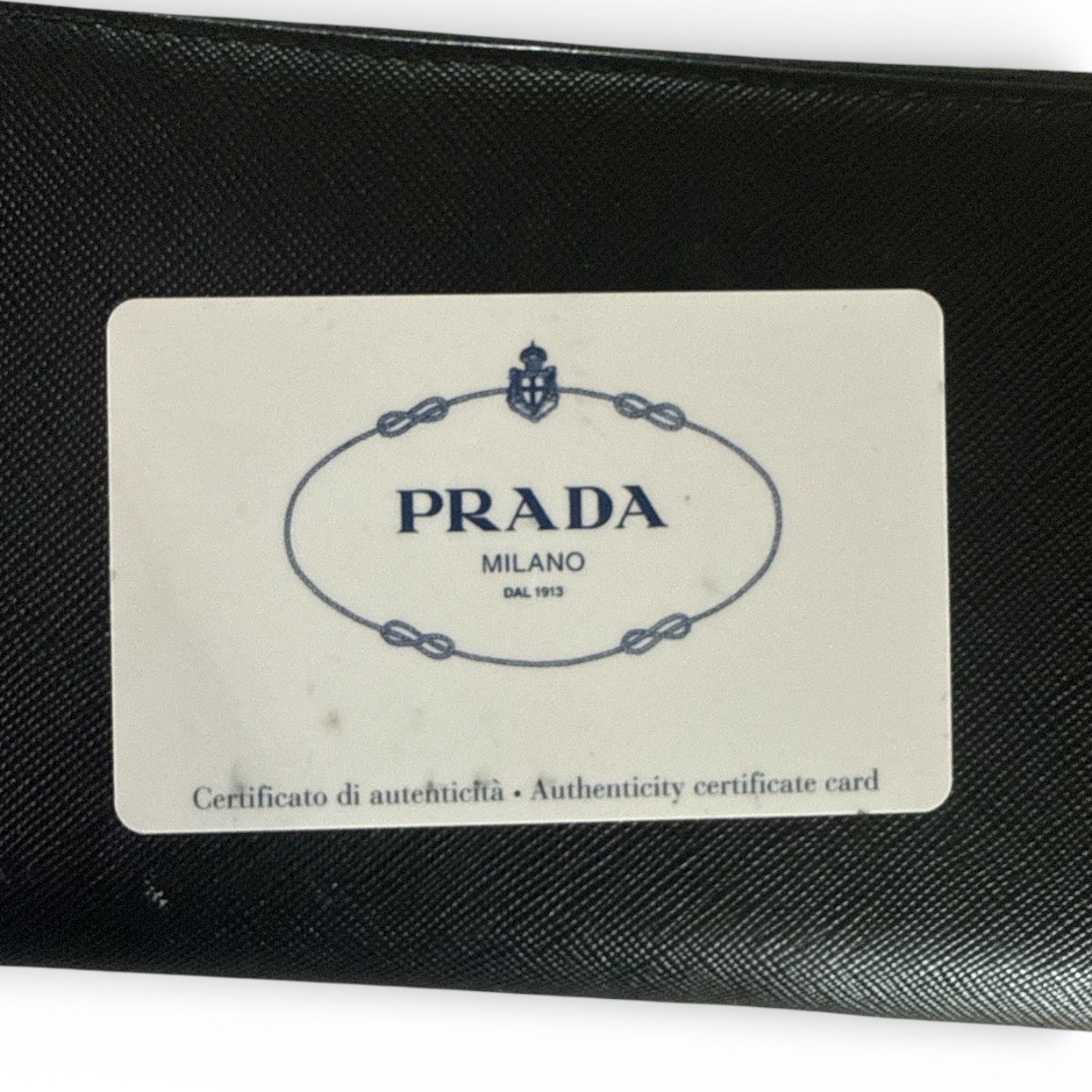 Prada Saffiano Leather Black Bow Wallet thumbnail 7