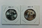 2011 P & D UNC Clad Kennedy Half Dollar Set in CB Flips -Free Shipping