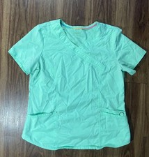 SCRUBSTAR Ultimate Green Women's V-Neck Scrub Top Stretch 3 Pocket Size Medium