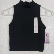 Wild Fable Tank Top Black XXS Sleeveless Cropped Mock Neck Slim Fitted NWT