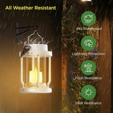 1-4x Solar Lantern Hanging Lights Flickering Flameless Candle Outdoor Garden Dec