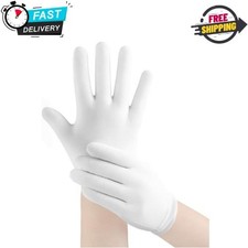 5 Pairs White Cotton Gloves for Dry Hands Sleeping, Soft Moisturizing Eczema Glo