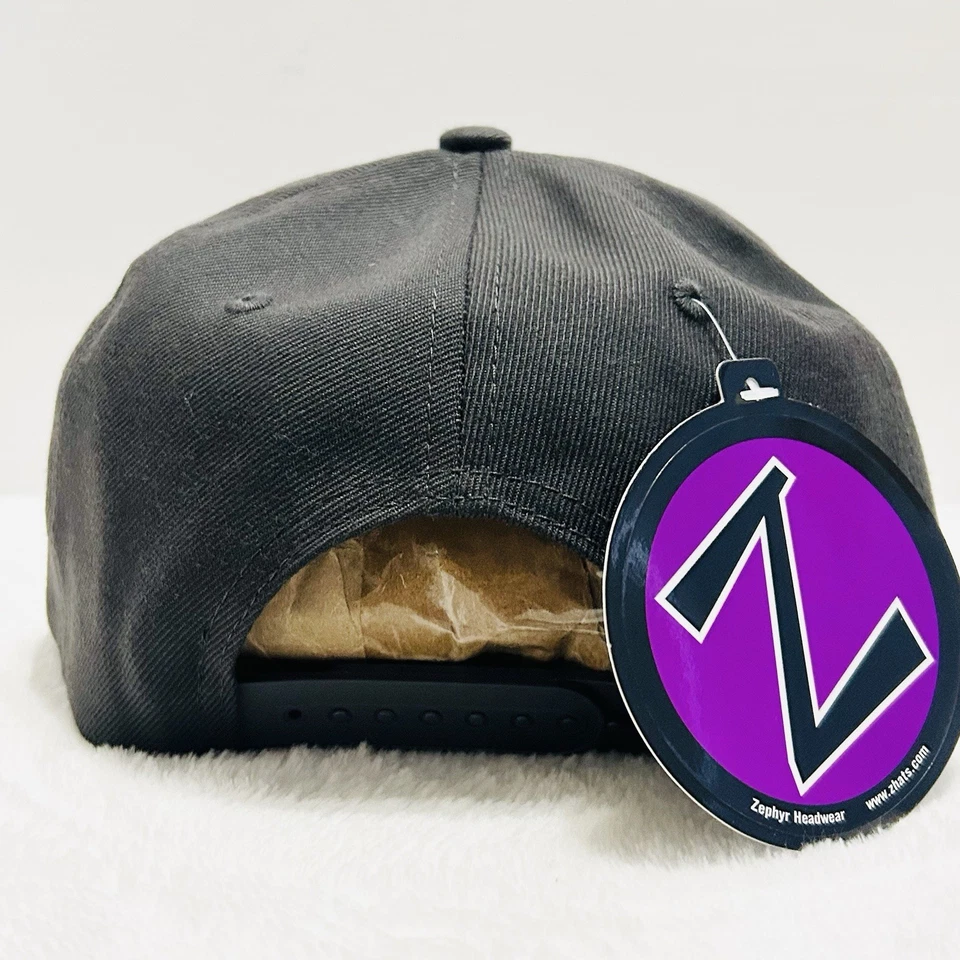 Zephyr Michigan Wolverines Script Flat Hat Cap Snapback Adjustable Dark Gray - Image 4 of 4