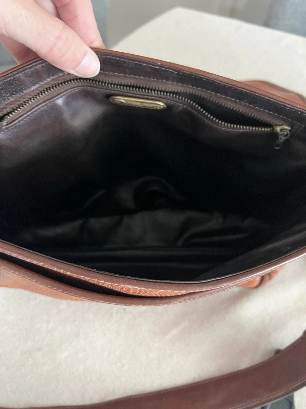 Borsa a tracolla vintage Mario VALENTINO Italia marrone pelle di serpente chiusura magnetica