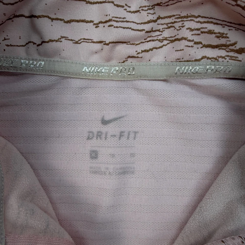 Camisa Pullover Nike Pro 1/4 Cremallera Mujer Extra Grande XL Rosa Ligera Elastizada Foto 3 de 4