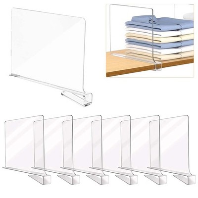 6 Stück Transparente Regaltrenner, Multifunktionaler Shelf Divider, Regalteiler