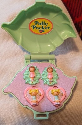 Polly Pocket OHRRINGE Etui Blatt Spielset kompakt 1991 Vintage Bluebird