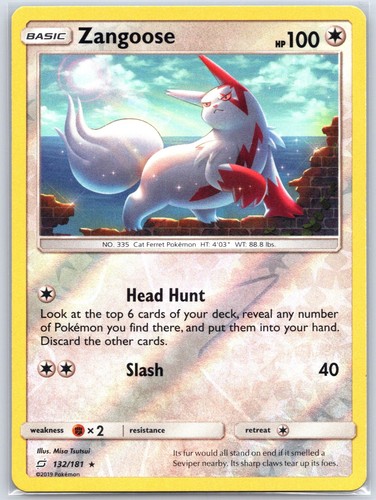 Zangoose 132/181 Reverse Holo SM - Team Up Pokemon 2019 Misa Tsutsui NM