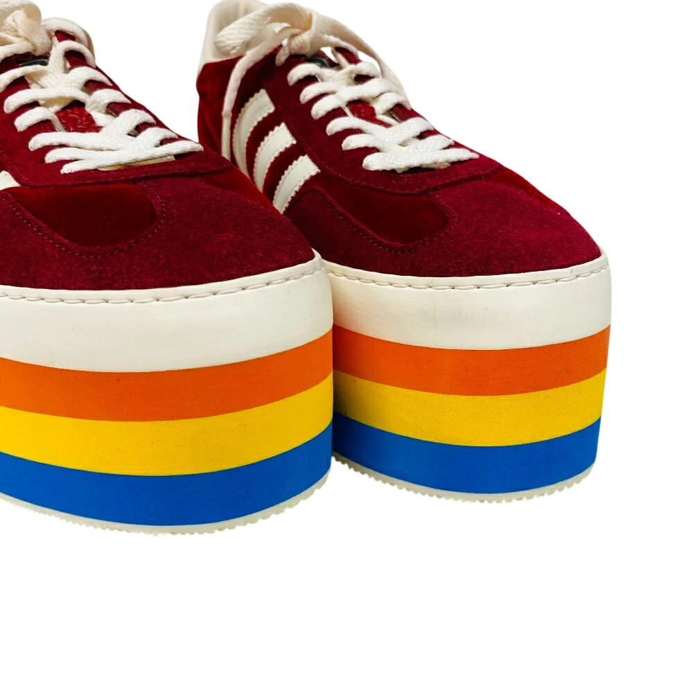 SAOLA GUCCI 27 707871 Sneakers Adidas Tre Righe Suola Spessa Gazzella Rosso Uomo s