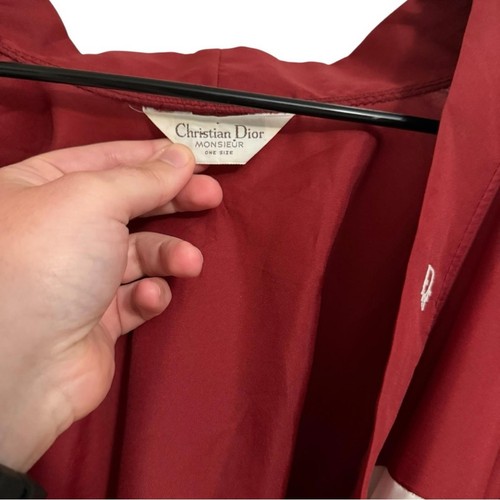 Christian Dior Vintage Luxury Red Robe Belted Lounge Coat One Size - Picture 5 of 7