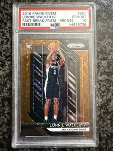 2018-19 Prizm Fast Break Bronze PRIZM #/20 Lonnie Walker Rookie RC PSA 10