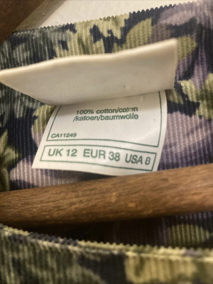 Vestido Vintage Años 80 90 Laura Ashley Púrpura Floral Pana Manga Abullonada Talla 8 Foto 4 de 4